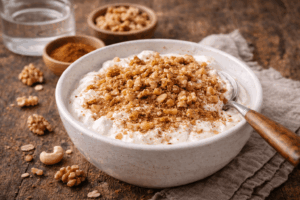 Quark mit Zimt und Nüssen
