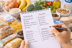 Einkaufliste gegen Stress beim Einkaufen