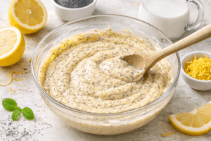 Zitronenkuchen mit Mohn