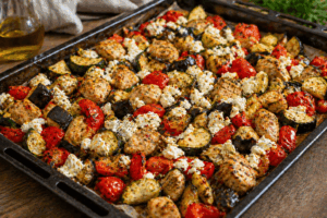 Ofengemüse mit Feta und Hähnchen