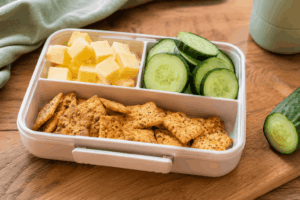 Mini-Brotbox* mit Käse, Gurke & Pizzacrackern*
